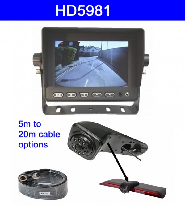 5 inch dash monitor and VW Crafter brake light reversing camera